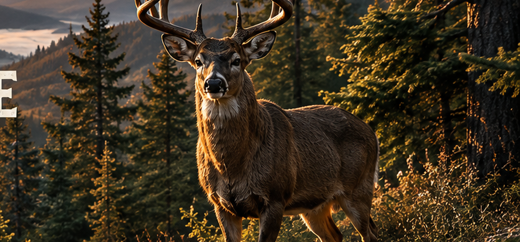 Whitetail deer in a wooded hunting landscape